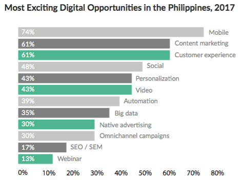 Most Exciting Digital Opportunities in the Philippines chart in 2017