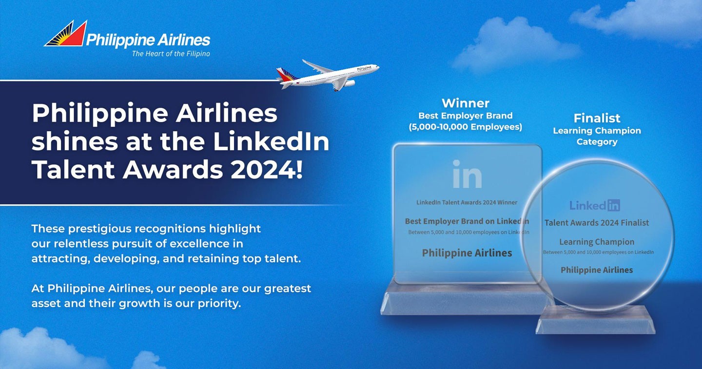 philippine airlines honored as best employer for 2024 by linkedin talent awards