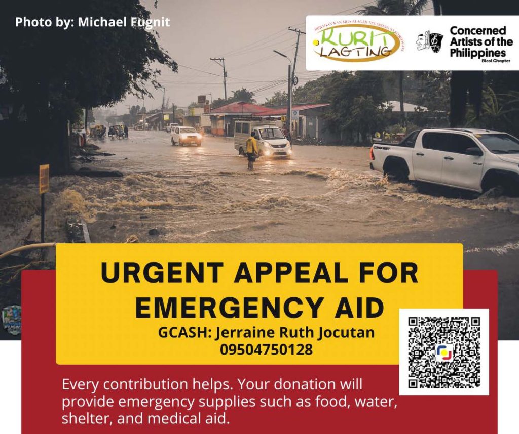 Artists call for urgent donations for Typhoon insert