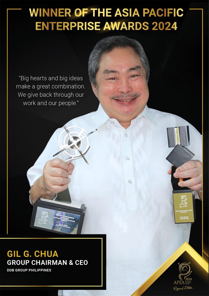 PR on DDB Group Philippines winning the Asia Pacific Enterprise Awards 2024 INS2